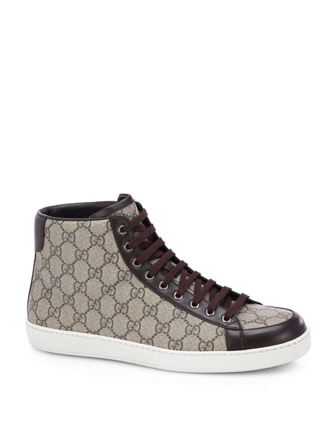 gucci high top shoes on sale|gucci canvas high top sneakers.